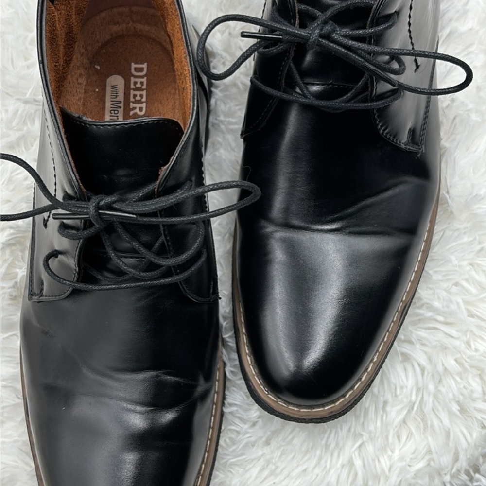 Deer Stags Black Leather Dress Shoes